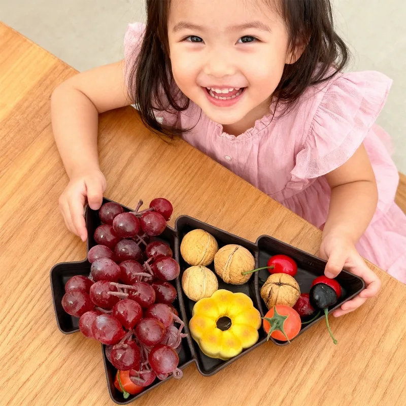 Creative Christmas Tree Fruit Plate Plastic Candy Snack Storage Tray Dried Nut Fruit Plate Home New Year Party Decoration Supply