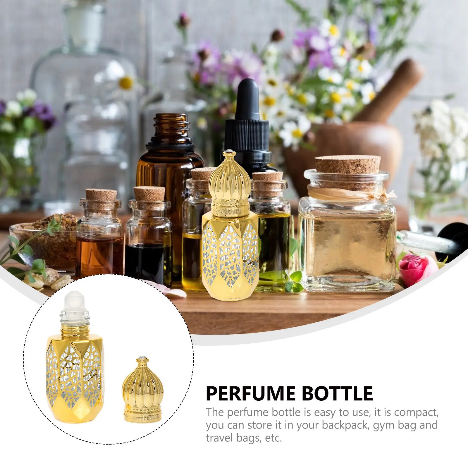 Glass Perfume Bottles 2 Pack 6ml Refillable Travel Size Leak Resistant Fragrance Containers