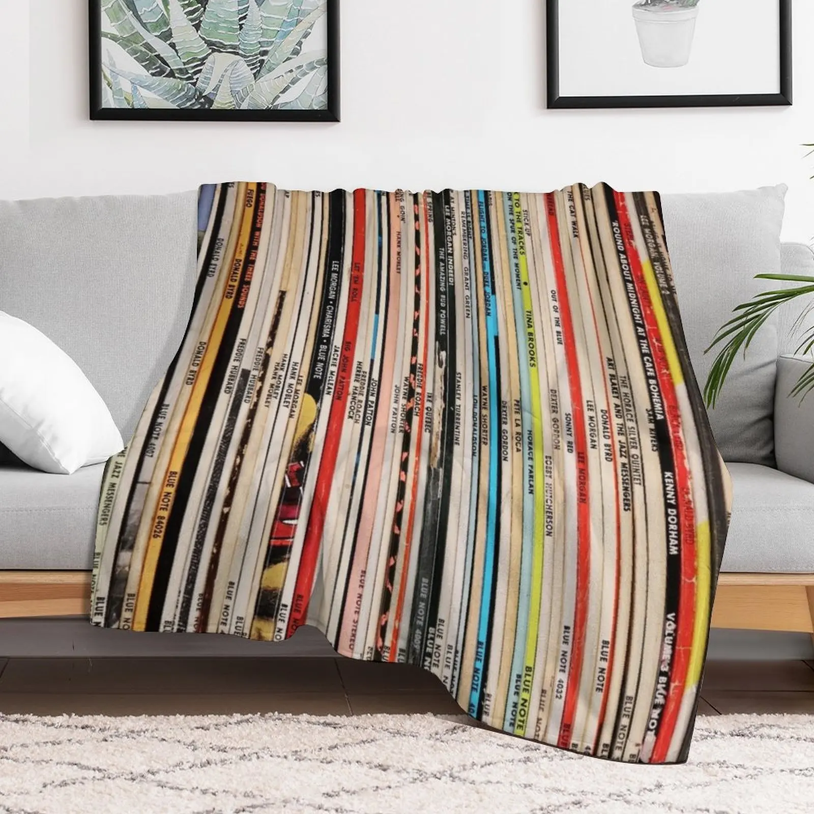 Blue Note Vinyl Collection Throw Blanket Bed Blankets Sofas Of Decoration Decorative Sofas Blankets