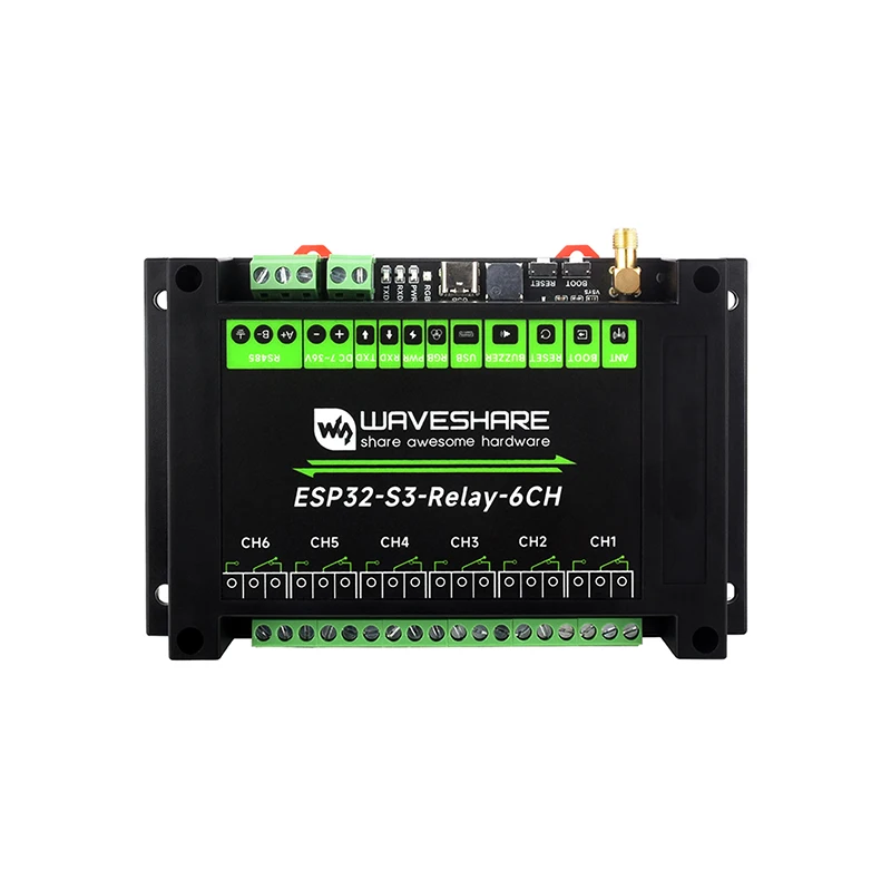 

Промышленный 6-канальный ESP32-S3 Wi-Fi/Bluetooth RS485 Встроенный интерфейс Pico HAT Релейный модуль сетевых схем