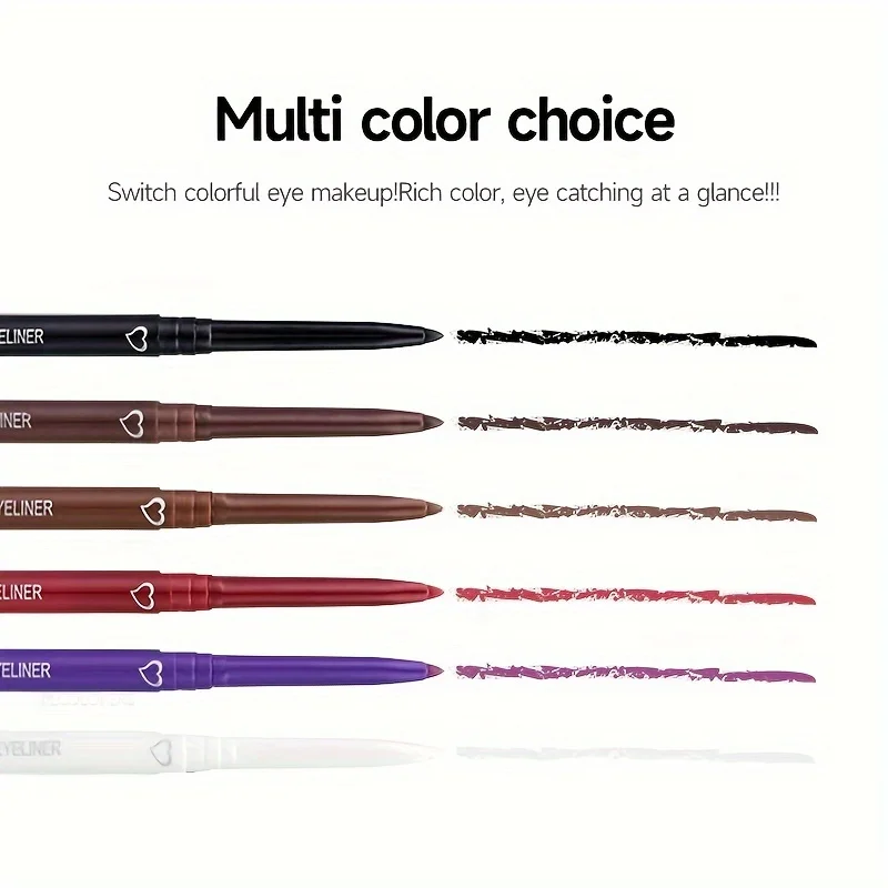 2 In 1 Eyeliner Lip Liner Gel Pencil Waterproof Long-lasting White Black Brown Easy Wear Eyeliner Makeup For Eyes 6 Colors Optio