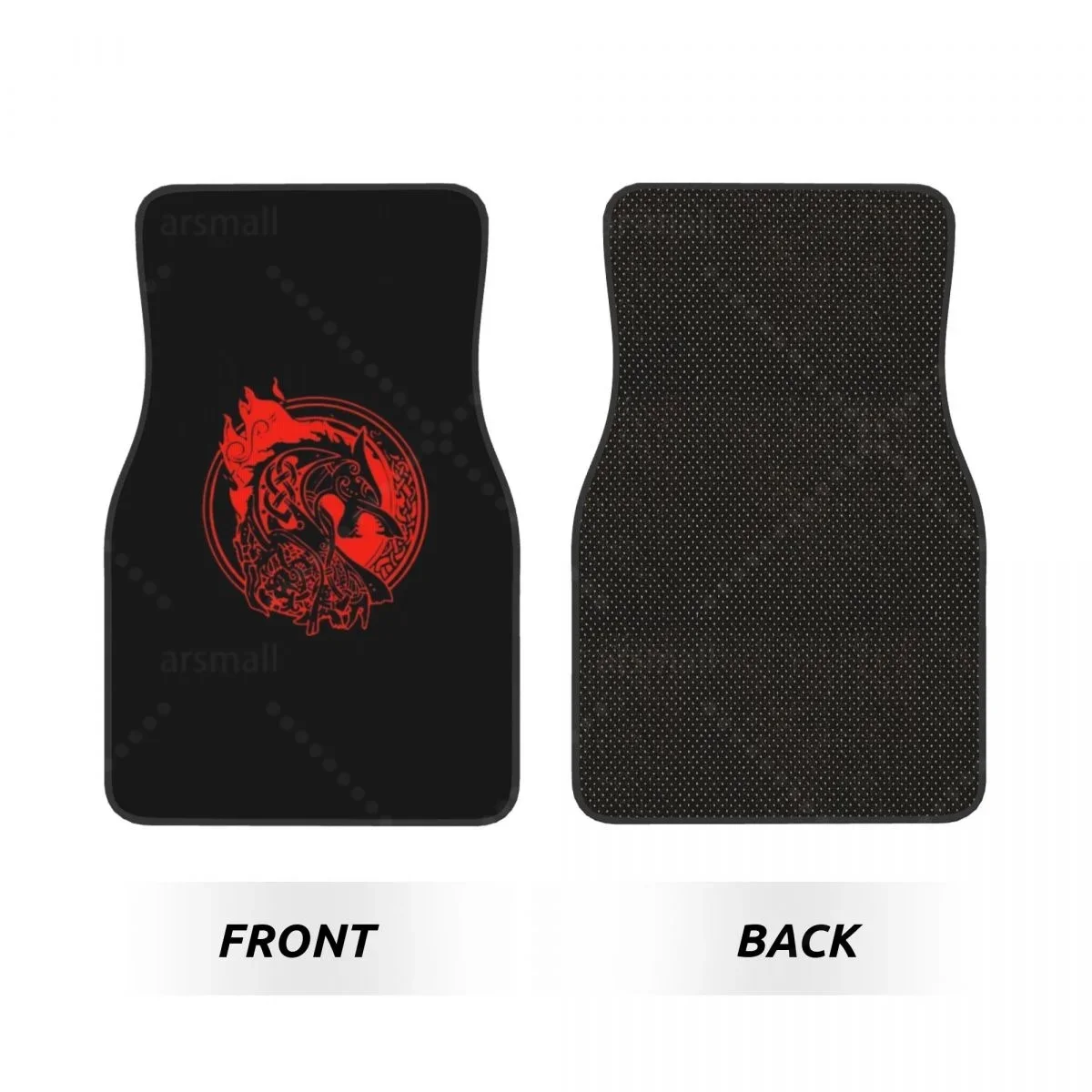 

Felpudo coche Viking Wolf Knot Fenrir, alfombrillas goma lanteras y traseras alta resistencia, защитная накладка на костюмо, se adapta