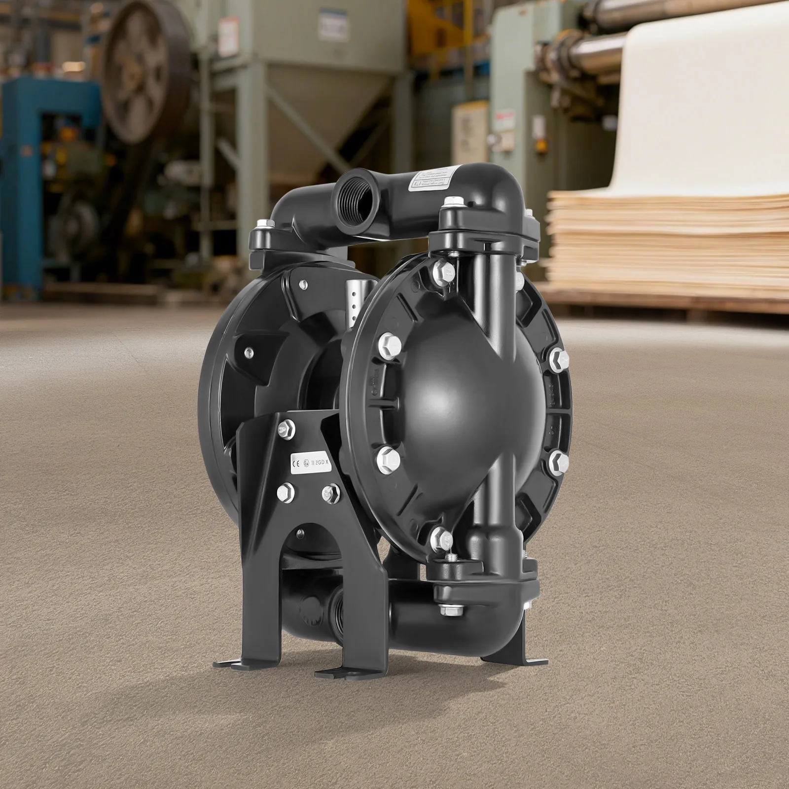 1in Air Operated Double Diaphragm Pump, 120PSI Max Pressure Transfer Pump, Versatile Industrial Diaphragm Pump With Stable Support Bracket For Water, Low-viscosity Petroleum-based Fluids