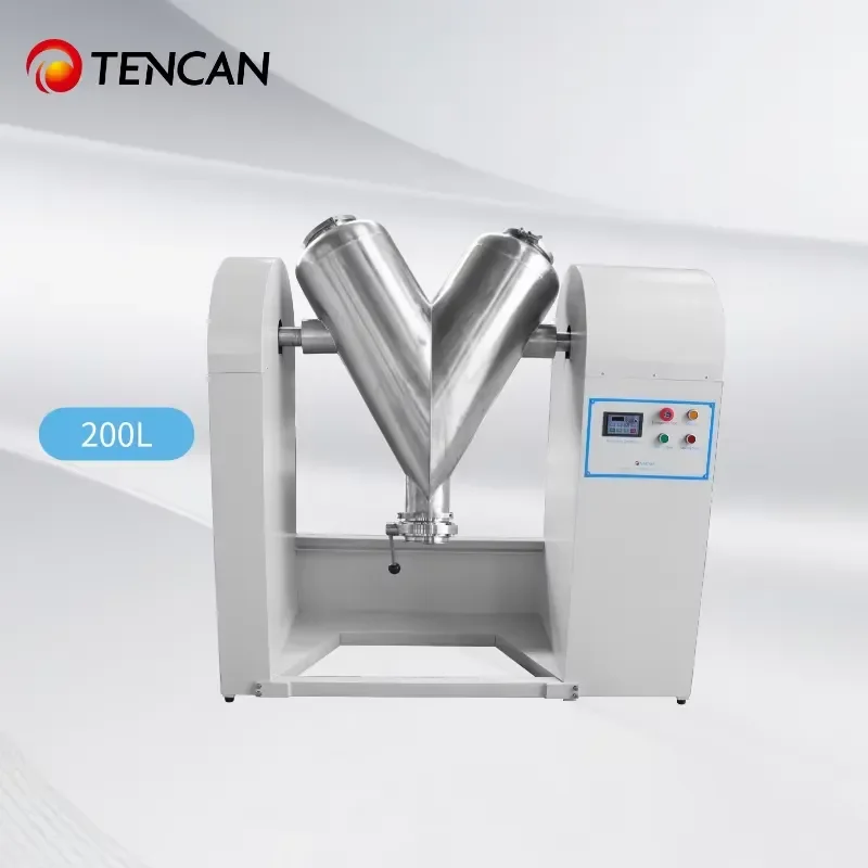 i TENCAN Stainless Steel 200L V-Type Mixer Uniform Blending for Dry Powder & Granules