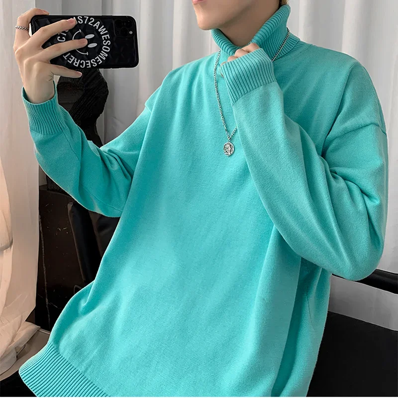 

Turtleneck Sweaters Women Autumn Winter Korean Style Fashion Solid Candy Colors Pullovers M-5XL Sueter Couple Thicker Warm Cozy