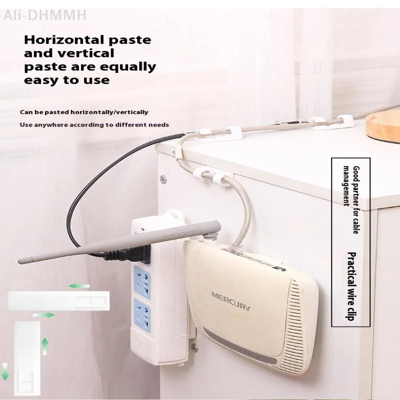 

20-100PCS Self Stick Wire Cable Cord Clips Clamp Table Wall Tidy Organizer Holder Fixer Holder For Computer USB Charging Data