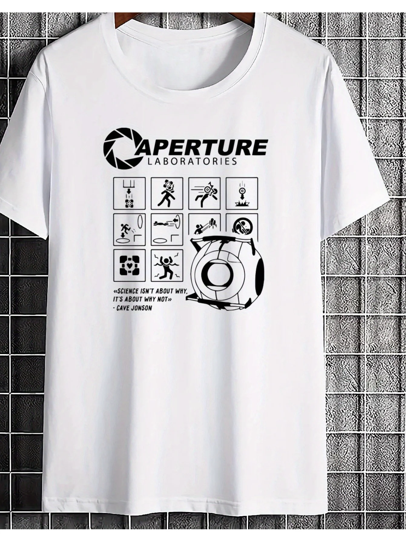 Men'S Versatile Fashion T-Shirt Light Ring Technology Portal Game Theme Tee Casual All-Match Fashion Unisex Style Comfortable