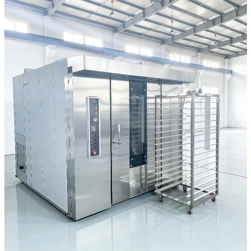 High Efficiency Rotary Oven  Baking Equipment for Bread Cake 32 Trays Industrial Commercial Gas Fired Rotary Oven