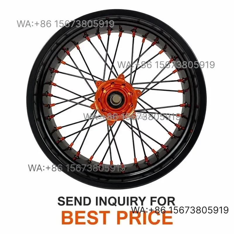 For  Wmwmnu Supermoto Wheel Set All Purple  EXC SXF YZ YZF WR Dirt Bike 17 Inch CNC Aluminum Rims Hubs Assembly Motard Racing
