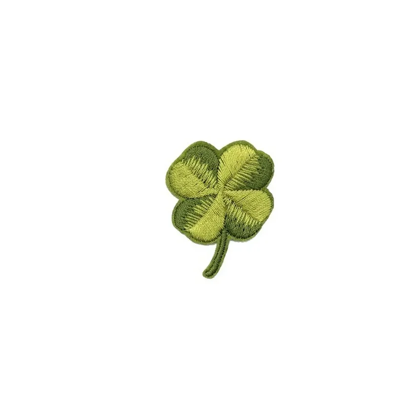 50pcs/Lot Luxury Small Embroidery Patch Green Fourleaf Clover Luck Diary Shirt Clothing Decoration Accessory Craft Diy Applique