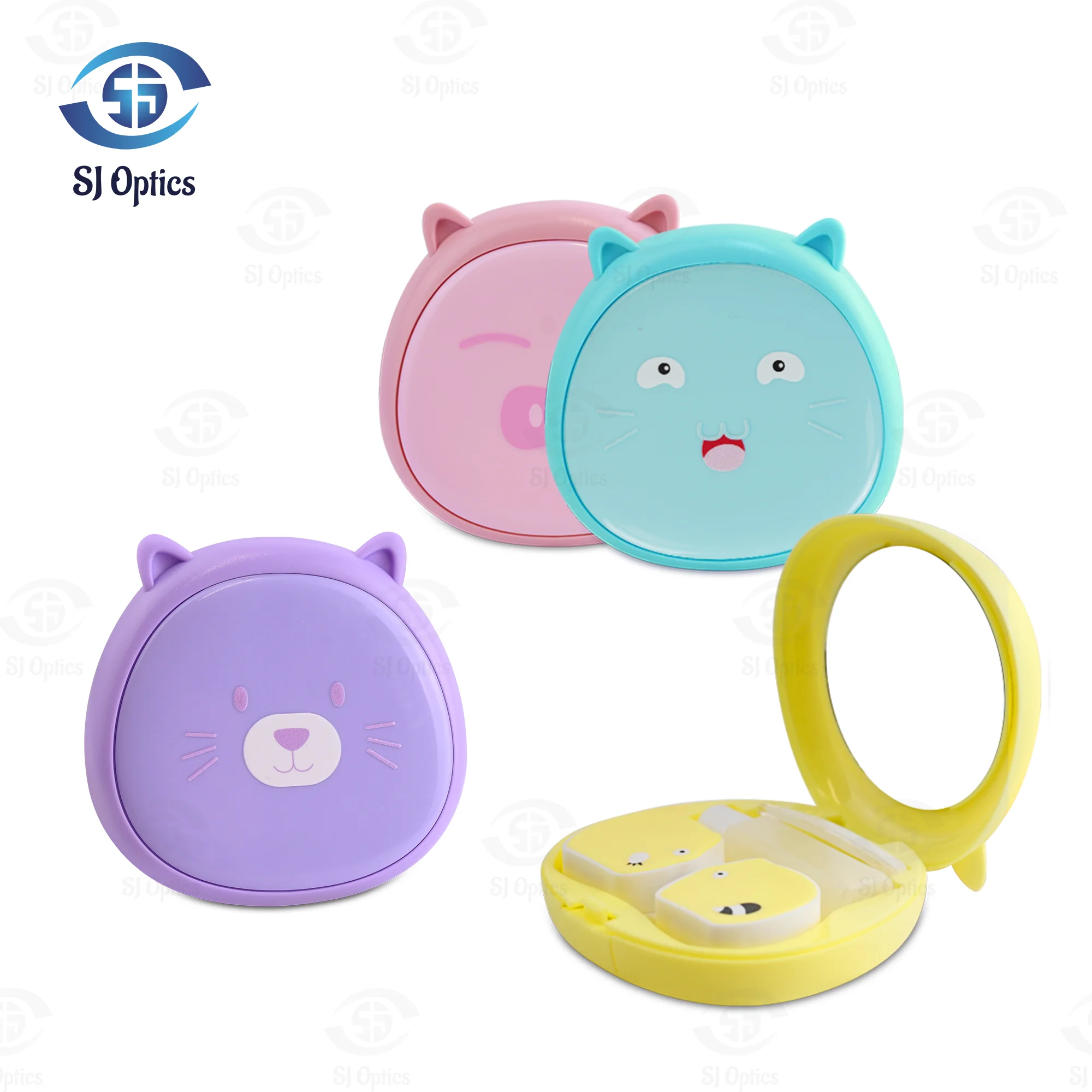 Cute Animal Shape Simple Pocket Mini Contact Lens Case Travel Kit Easy Carry Lenses Box Girl Portable Travel Accessories