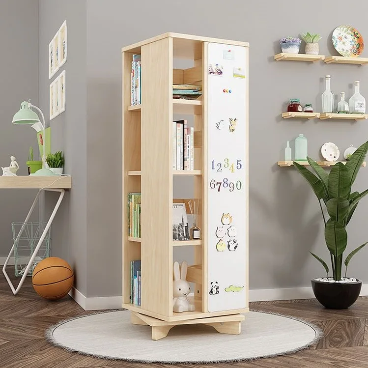 

&c Custom ODM Minimalist Wooden Rotating Bookcase for Kids for Home School Reading Bookshelves OEM-Friendly Living Room
