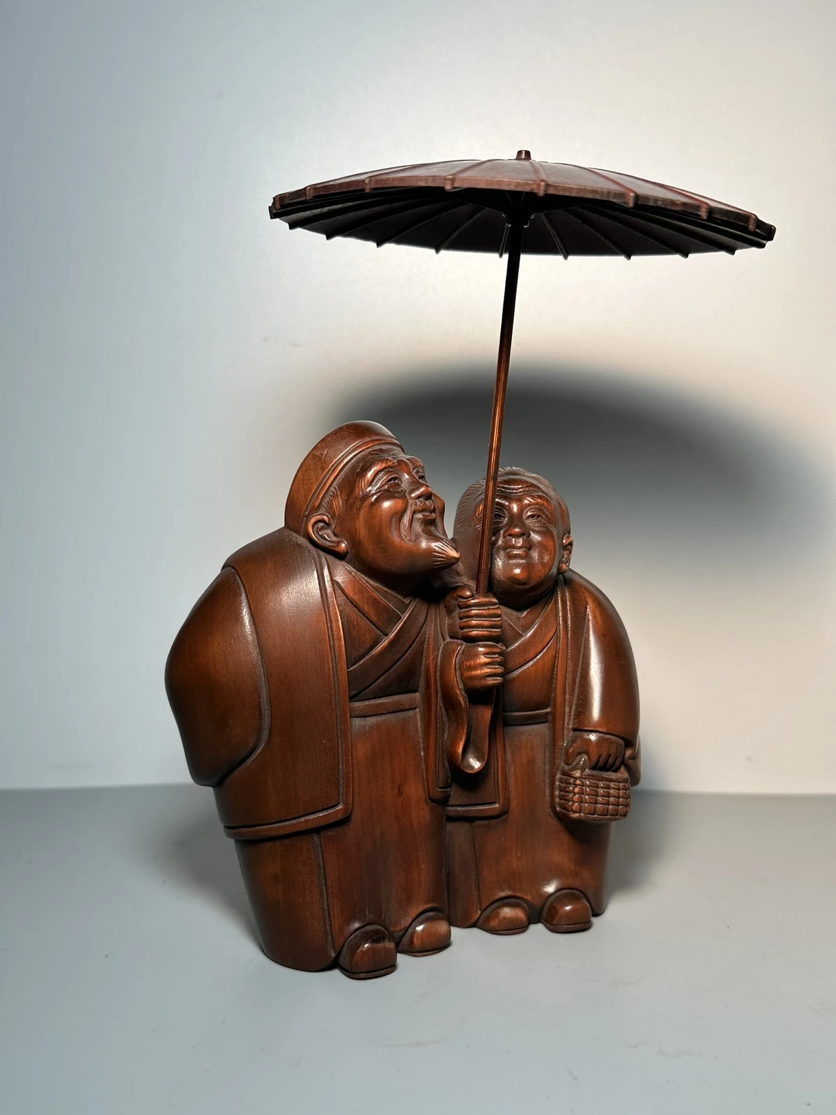 Old Collection Woodcarving exquisite handicraft - White Headed Elderly Care Decoration
