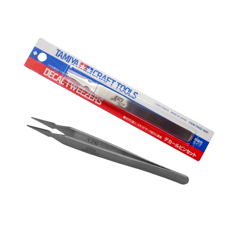 TAMIYA 74052 Decal Tweezers High-precision Water Stick Special Tweezers HG Stainless Steel Model Straight Tweezer Craft Tools