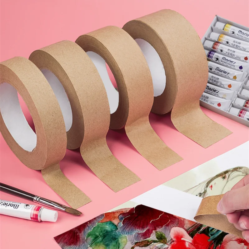 Brown Artist Masking Tape 2.4/3.6/4.8cm X 50 Meter Removable Kraft Paper for Drafting Art Watercolor Painting, Canvas Framing