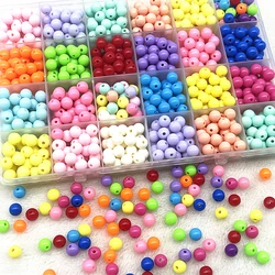 4/6/8mm Round Charms Acrylic Beads Loose Spacer Beads for Jewelry Makeing DIY Handmade Bracelet Necklace