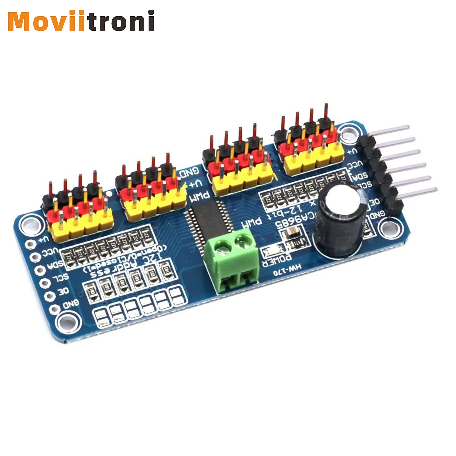 1pcs PCA9685PW 16 Channel 12-Bit PWM Servo Shield Driver I2C Interface PCA9685 Module For Raspberry Pi