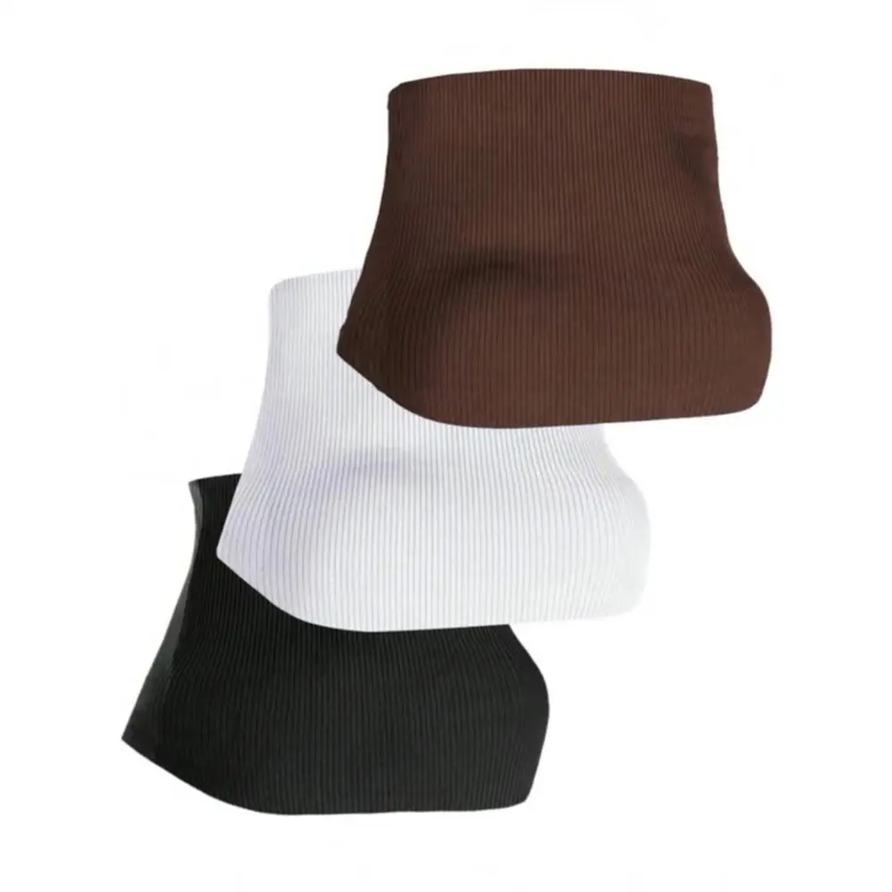 

2025 женский жилет в рубчик без бретелек, однотонная майка, стильная майка-бандо в рубчик для женщин, высокая эластичность для тренировок