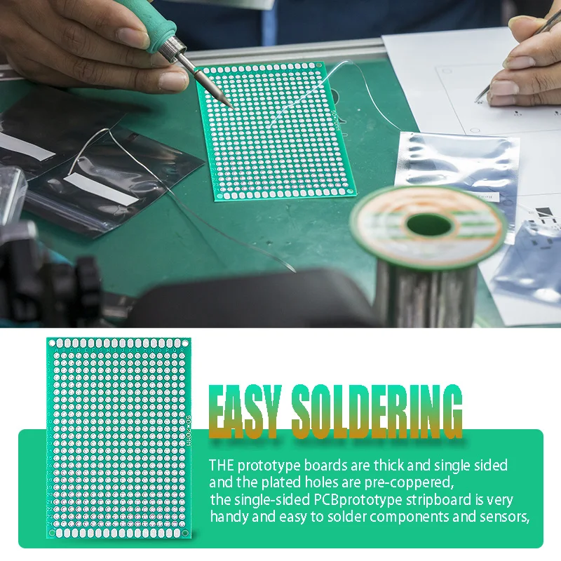 1/2Pcs PCB Printed Circuit Board Universal Single Sided Prototype Board DIY Prototype Breadboard 10x15/10x22/12x18/15x20/20x30CM image 6