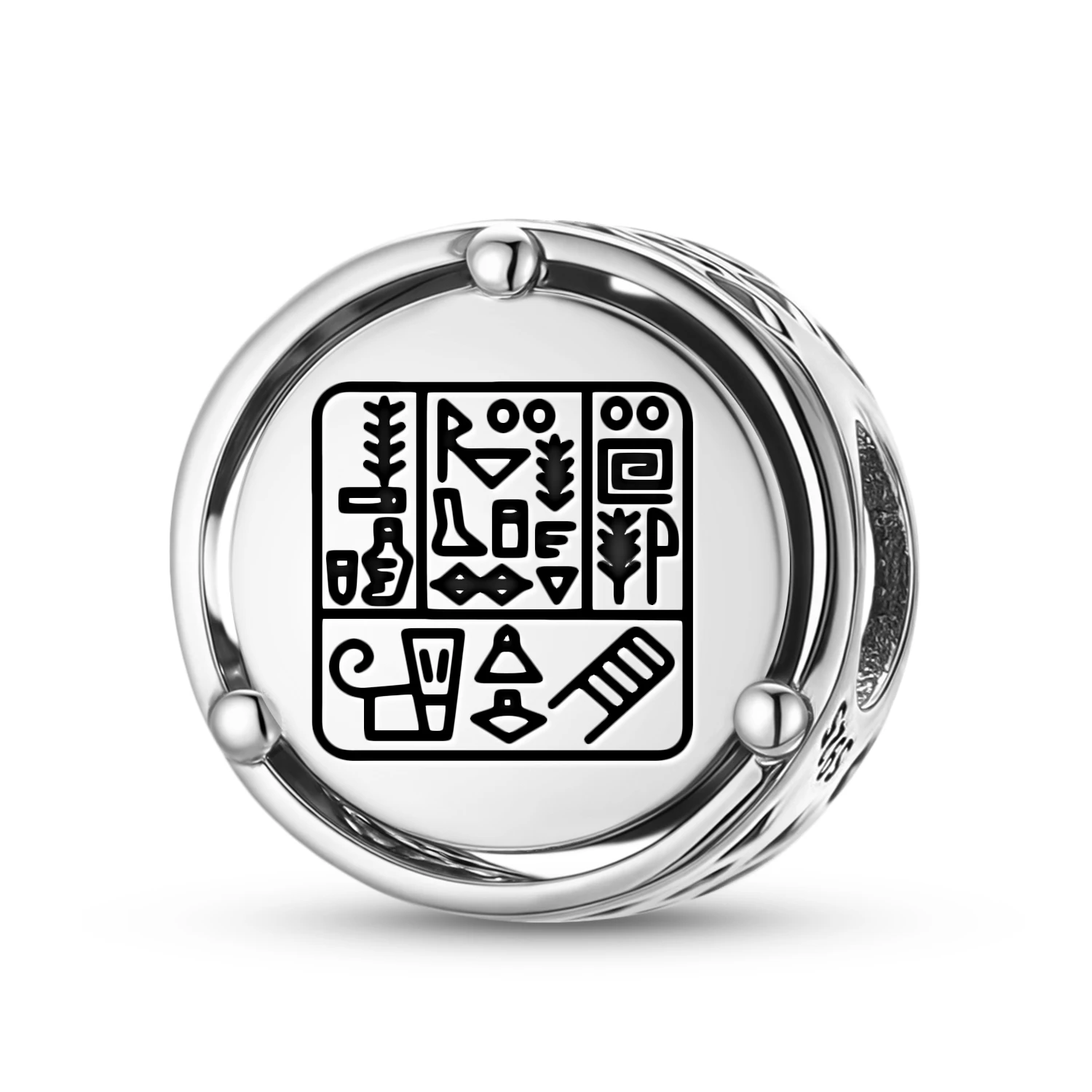 925-スターリングシルバー-シュメール語-キュニフォーム文字-チャーム-オリジナルブレスレットに適合-diy-ジュエリーアクセサリー-ファミリービーズ