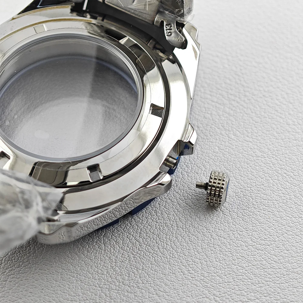 601 case 44mm Men\'s watches steel case Watch Parts For NH35 NH36 movement case watch accessories Sapphire Glass Watch Box