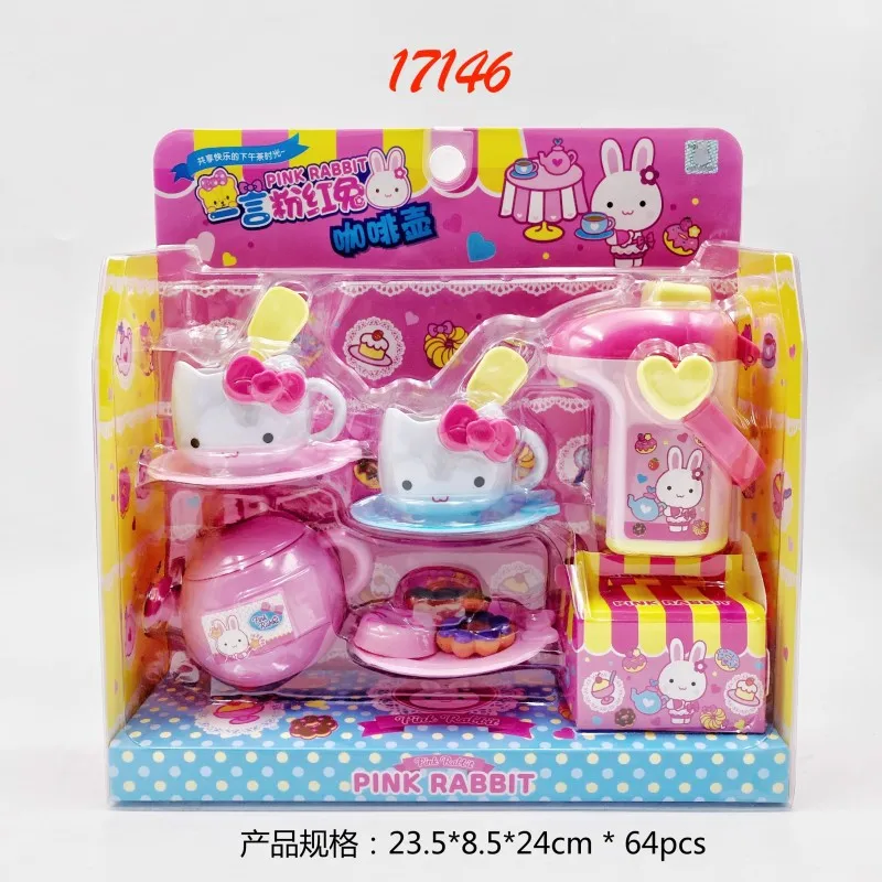 

Sanrio Hellokitty Girls' house tea set children's toys mini afternoon tea coffee pot set kitchen toys for kids kitchen toys
