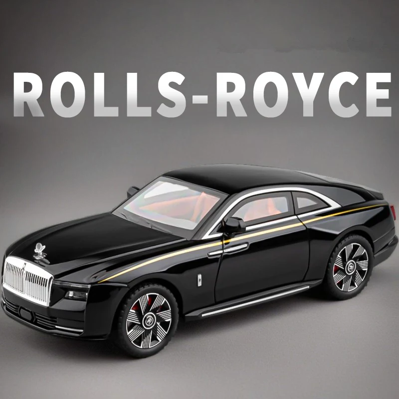 1:24 Rolls Royce Spectre Alloy Luxy Car Model Diecast Metal New Energy Car Vehicles Model Sound and Light Boys Toy For Kids Gift