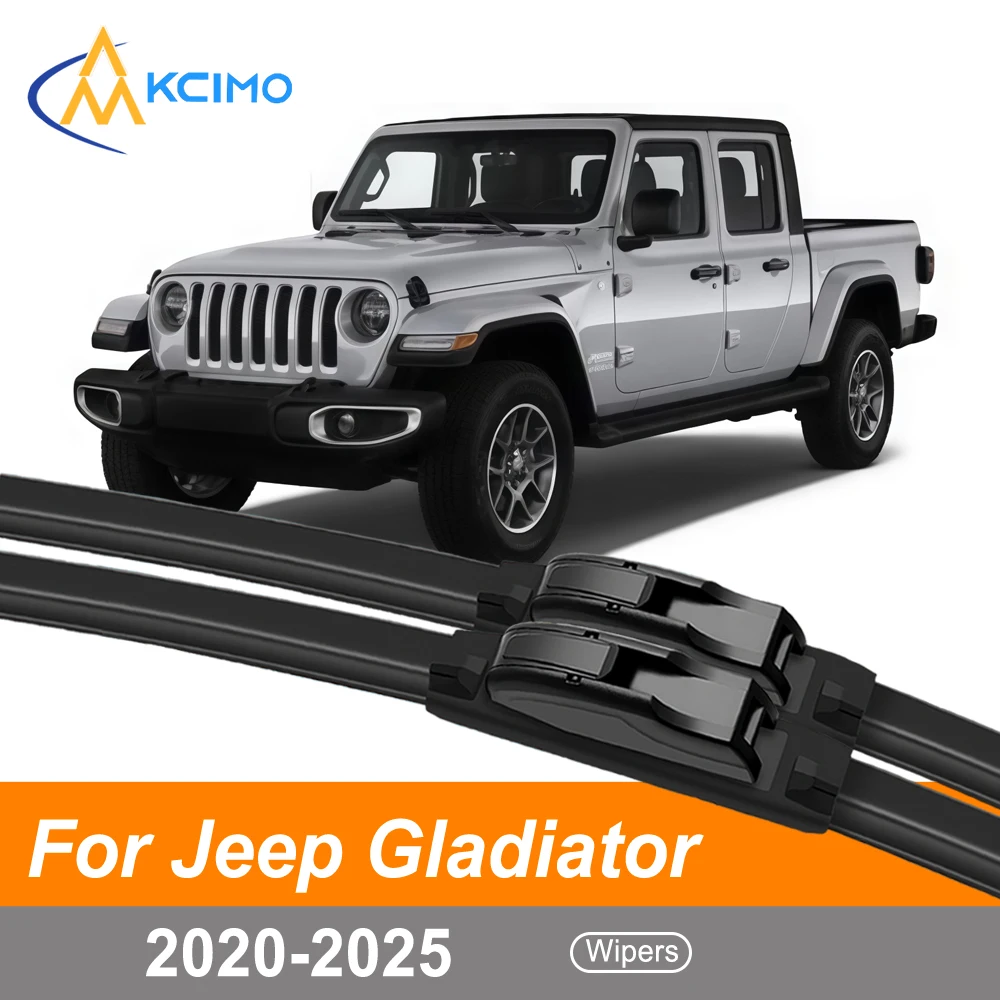 

Front Windshield Wiper Blades Set For Jeep Gladiator JT 2020-2025 Easy Installation Rubber Wipers Weather Resistant