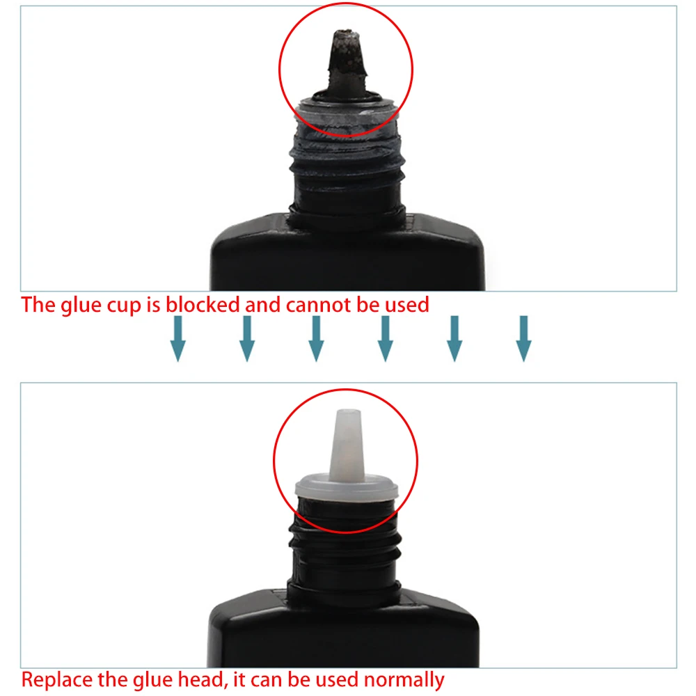 1/10 szt. Igła do blokowania butelek z klejem do rzęs, zamiennik główki do kleju do przedłużania rzęs z otwieraczem do butelek, zestaw narzędzi do makijażu
