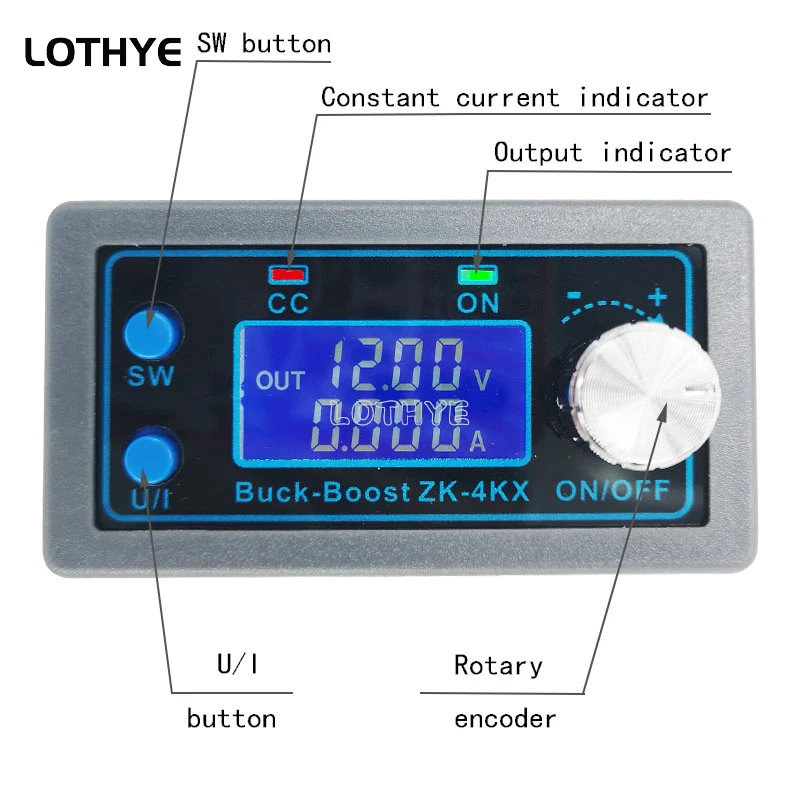 DC DC Buck Boost Converter CC CV 0.5-30V 4A Power Module Adjustable Regulated Power Supply For Solar Battery Charging ZK-4KX