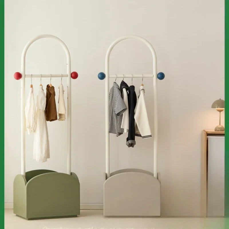 

Children's coat rack Solid wood floor hanger Bedroom cute creative bedside bag rack Storage rack