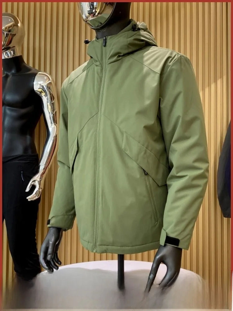 

aphene Самонагревающееся уличное мужское хлопковое джемтовое ветрозащитное водонепроницаемое зимнее теплое пальто с капюшоном Молодежное пальто Faion Polyes...