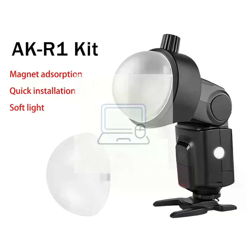1Pc AK-R11 Magnetic Dome Diffuser Replacement For V1 Round-Head Flash/for AD200/AD200Pro/for Flash Series V1/S-R2 Spare Part