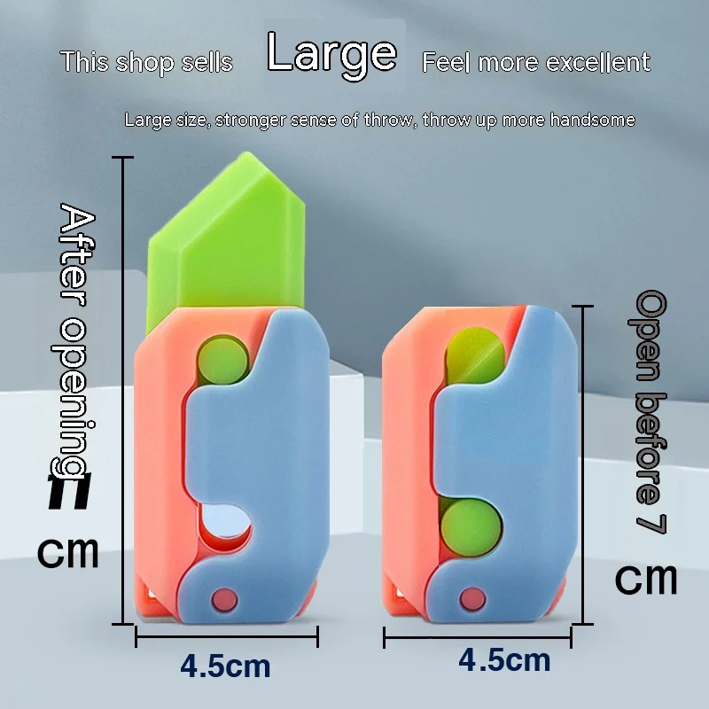 Coltello giocattolo coltello a gravità luminoso retrattile sicuro ecologico giocattolo di decompressione in plastica stampato in 3D Dropshipping