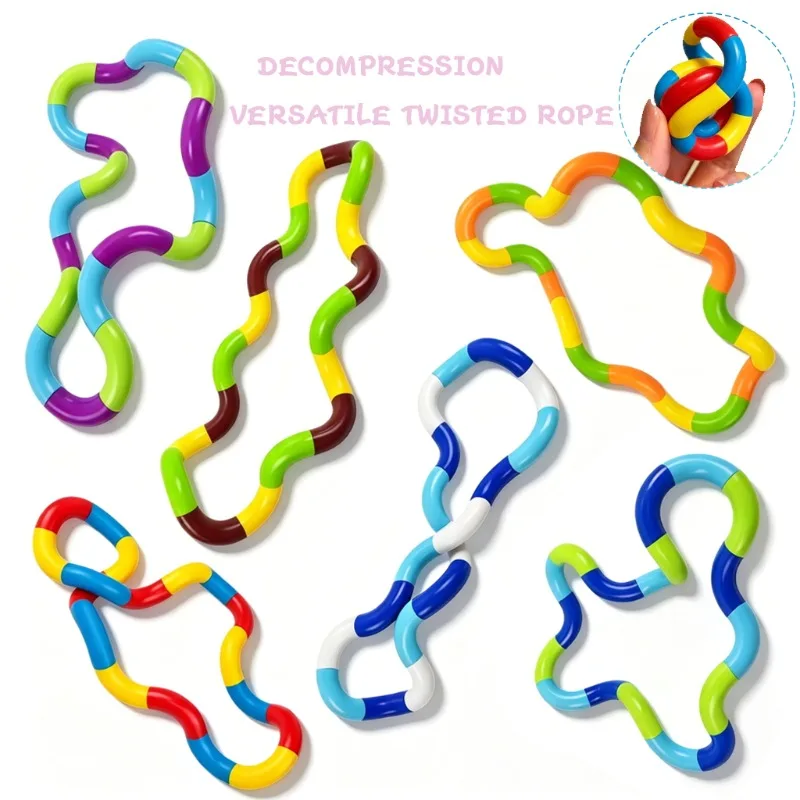 Juguete Antiestrés Tangle Fidget, Segmentado, Desmontable, para Coordinación Mano-Ojo, Entrenamiento de Concentración, Relajante, para Personas Autistas