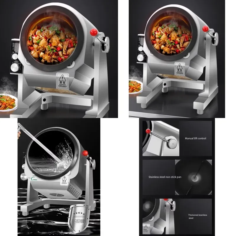 for Commercial Intelligent Electric Egg Fried Rice Cooking Auto Drum Rotating Gas Fried Rice Robot Wok Machine Kitchen