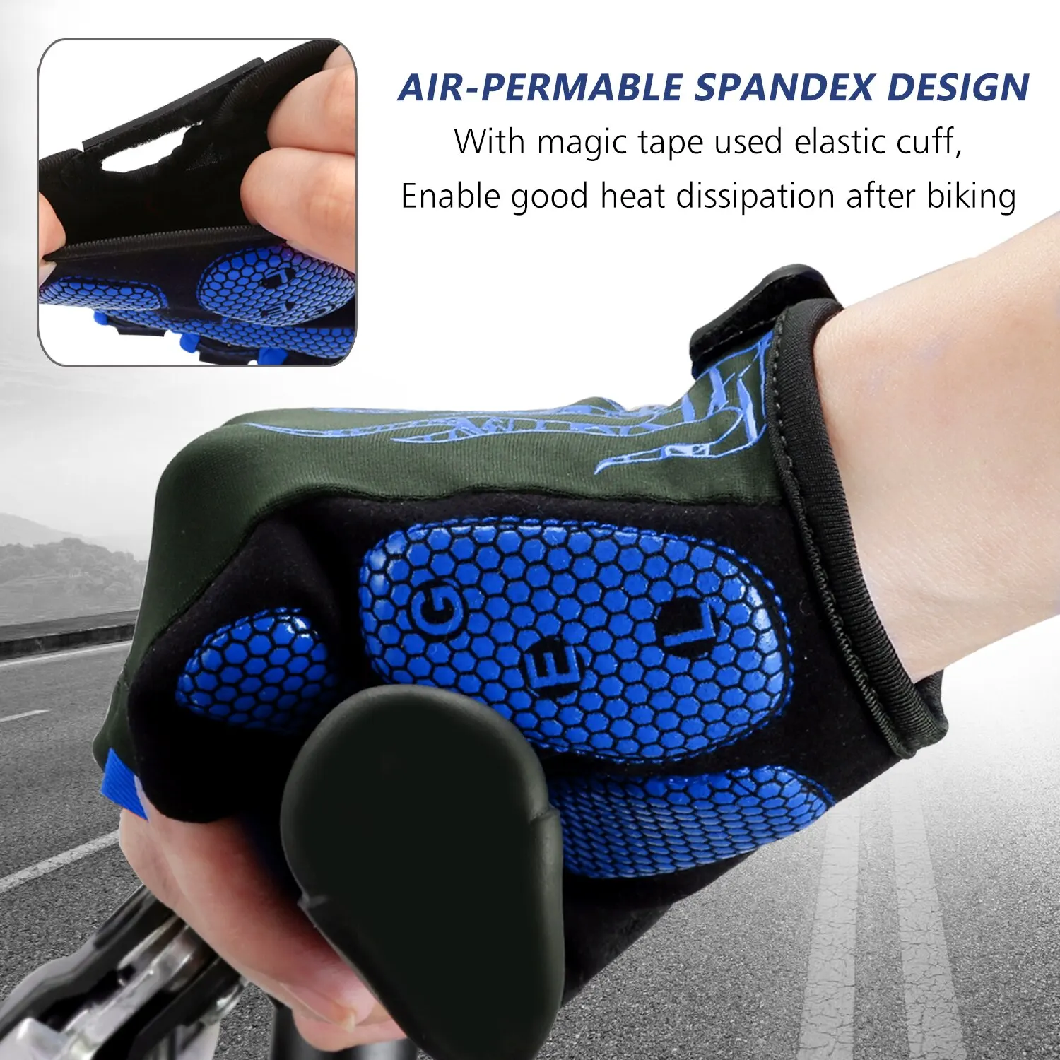 MOREOK Bike Gloves 5MM SBR Pads Mountain Bike Gloves Breathable Bicycle Gloves Non-slip Road Biking Cycling Gloves for Men Women