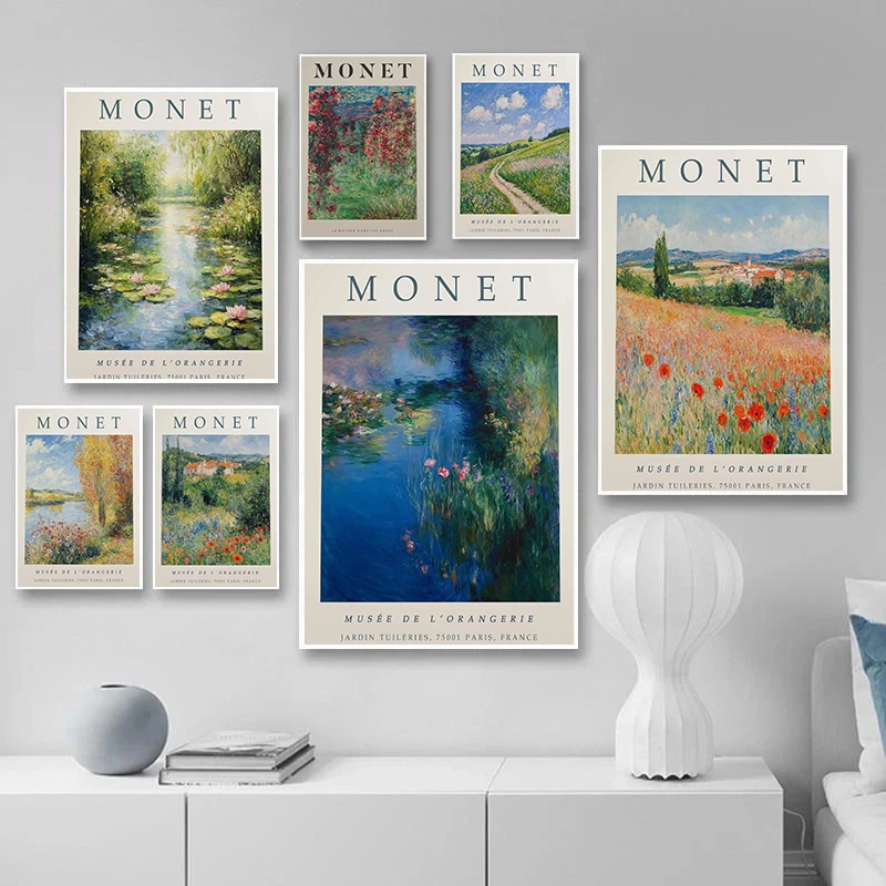Courtyard Flower Vintage Floral Claude Monet Impressionist Posters Water Lilies Prints Canvas Painting Wall Pictures Home Decor