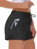 Women's athletic shorts, running, yoga, two-piece design, anti-exposure shorts, fitness, elastic, slimming leggings