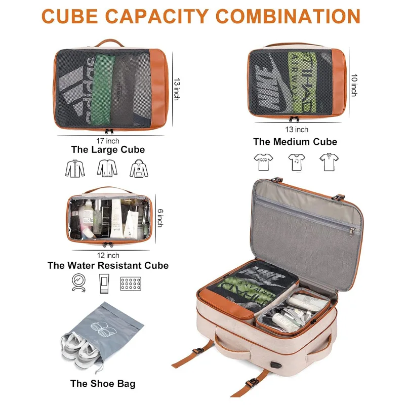 Tas Ransel Perjalanan, Tas Ransel Besar untuk Dibawa Naik Pesawat, Tas Laptop 17 Inci, Tas Ransel Kokoh dan Besar yang Sesuai dengan Standar TSA dengan Port USB, Tas Ransel untuk Kuliah dan Sekolah