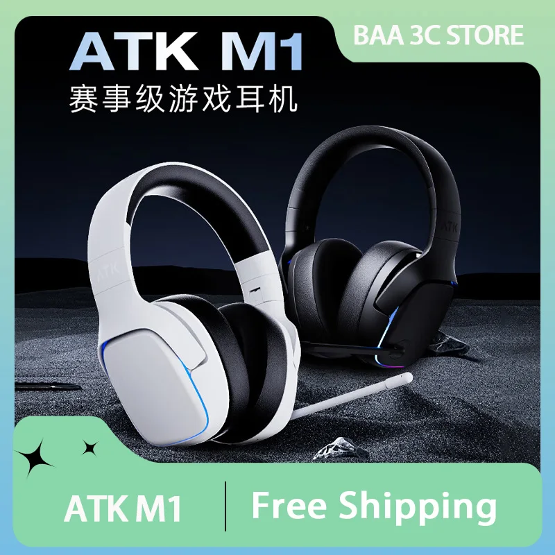 ATK Mercury M1 Game Headset 3Mode Wireless Headworn Gaming Headset Microphone Virtual 7.1 Surround Noise Reduction Headset