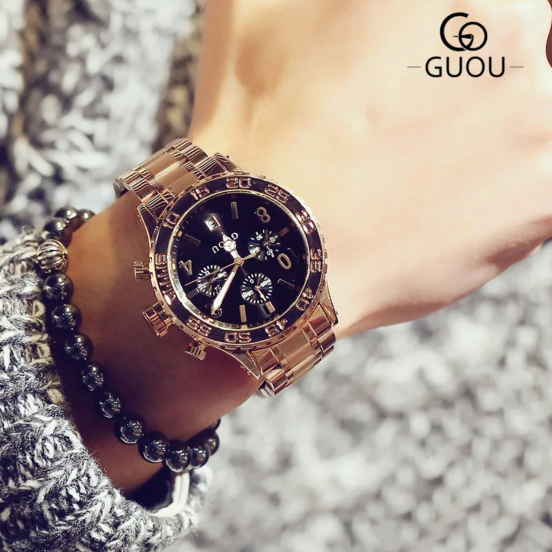2026 Couple Watch Men and Women Large Dial Multifunctional Fashion Calendar European American Style High-end Watch Birthday Gift view 4