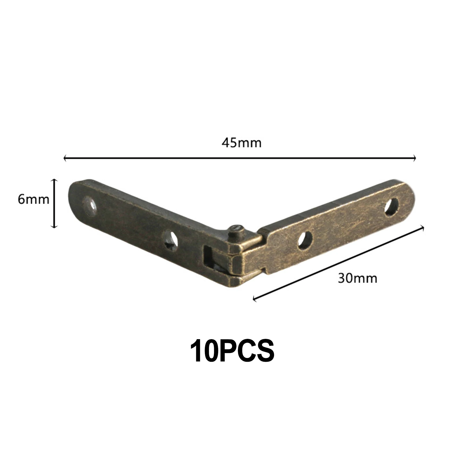 10 Pcs Small Hinges Jewelry Wooden Box Chest Case Hinges 90 Degree Folding Hinge Antique Cabinet Fittings Furniture Hardware