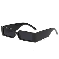 Square wide-legged narrow frame sunglasses European and n personality fashion hip-hop sunglasses cyberpunk street photography tr
