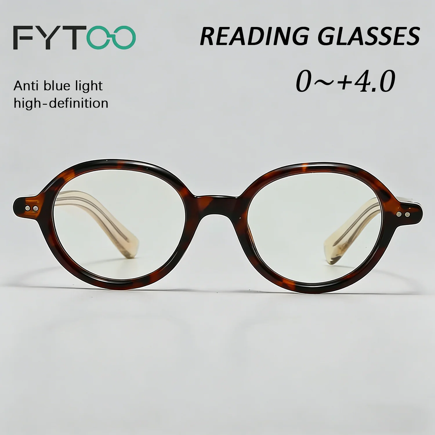 

Fytoo Unisex Tortoiseshell Glasses,TR Round Frames,Multifocal Blue Light Blocking Reading Glasses an ideal choice for travel