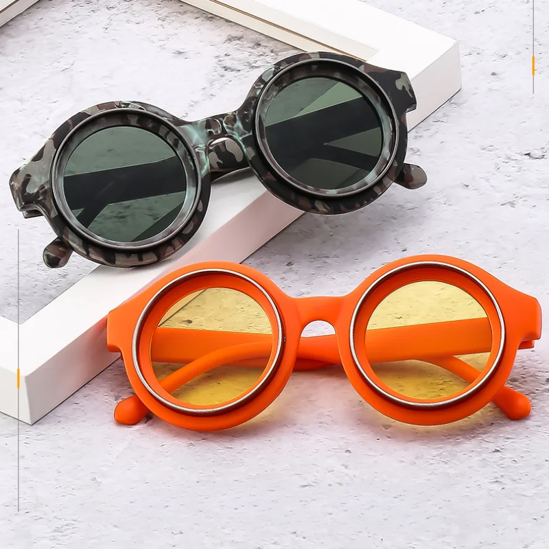 New Small Frame Round Steampunk Sunglasses Men 2024 Luxury Brand Y2k Punk Sun Glasses For Male Shades Vintage Reteo Eyewear