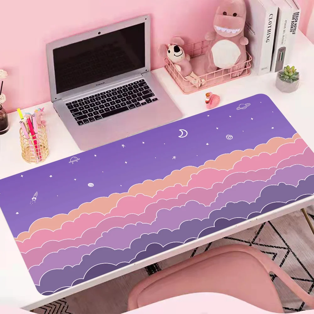 

Pastel Clouds Mousepad Large Mouse Mat office Gaming Big Gamer Mouse pad company Rubber Keyboard Mats Desk Pad Violet Mouse Pads