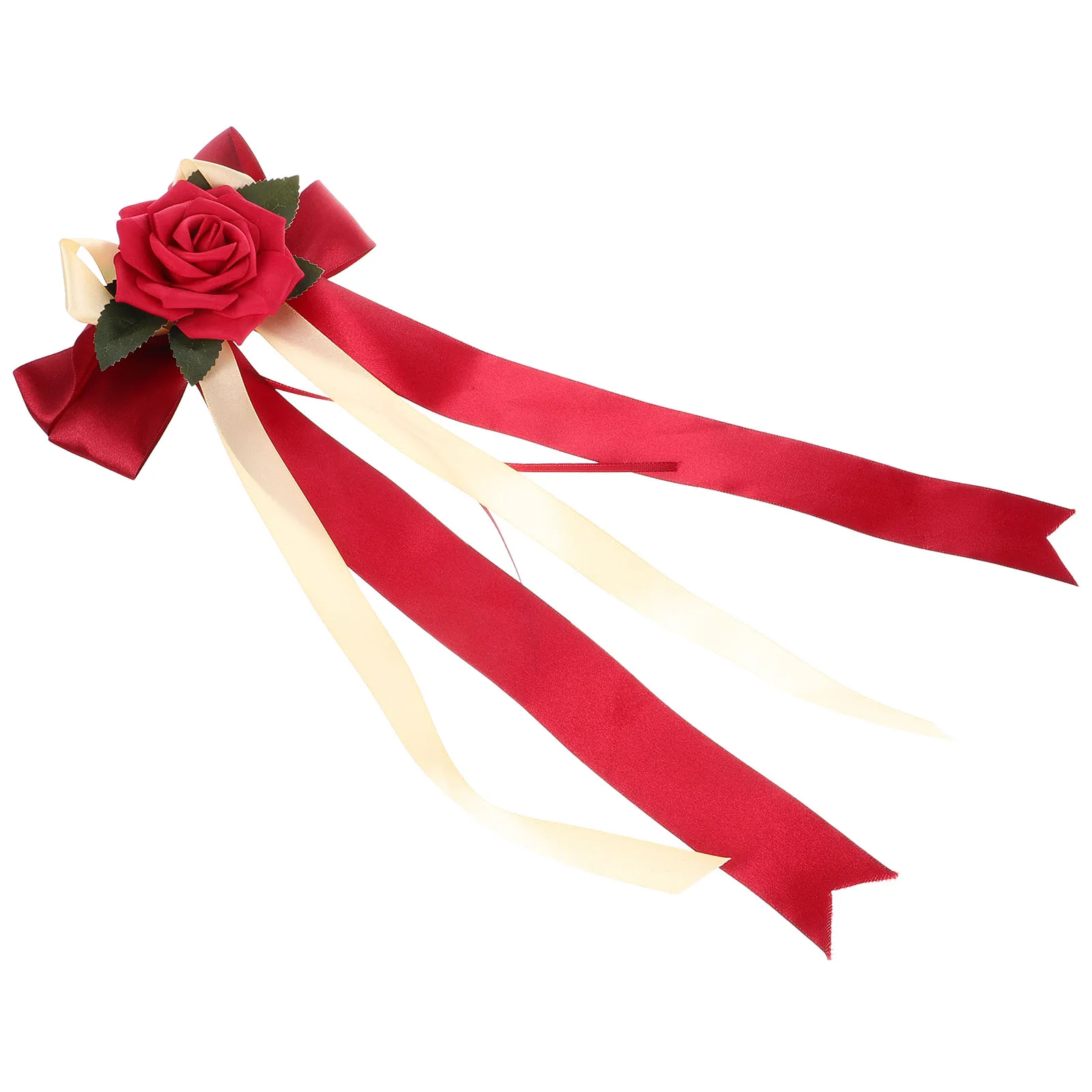 

Rearview Mirror Door Handle Flower Car Decor Elegant Wedding Silk Flowers Detachable Bridal Car Bouquet Classic Appearance