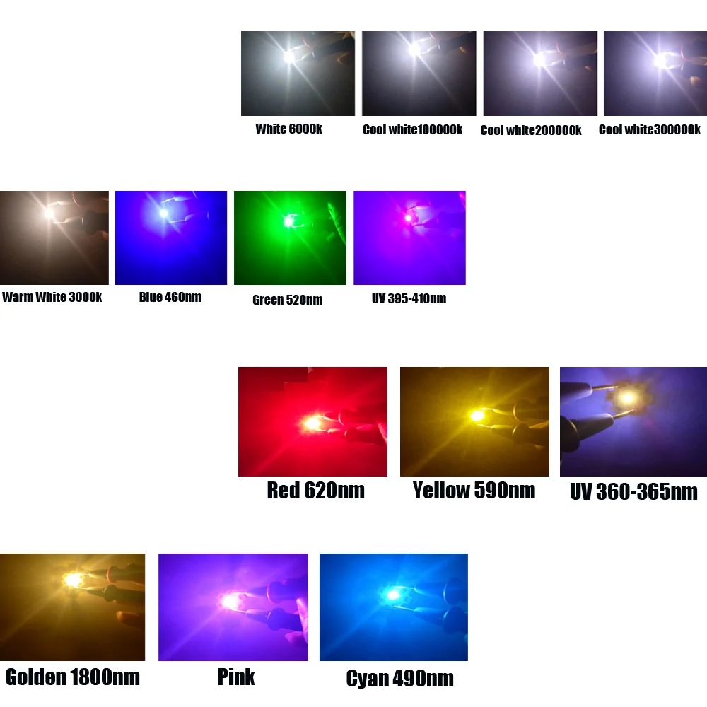 Chip LED COB de alta potencia, luz SMD cálida, blanca, roja, azul y amarilla, 1W, 3W, 5W, 10W, 20W, 30W, 50W, 100W, para exteriores