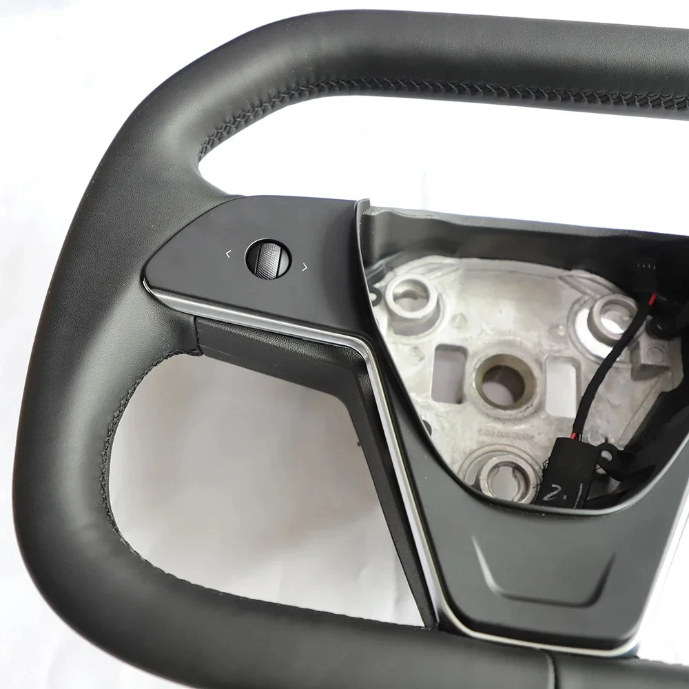 Newest Model 3 Y Cybertruck Style Leather Yoke Steering Wheel for Tesla Car Accessories Upgrade Modification